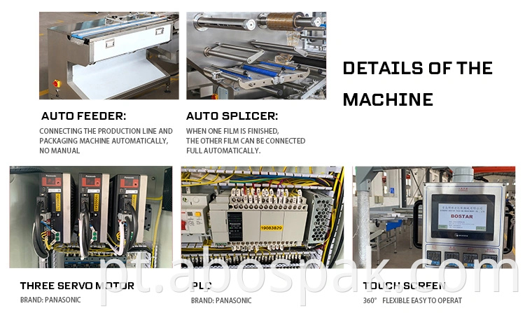 Máquina de empacotamento horizontal do macarrão dos petiscos automáticos para o macarrão do saco Máquina multipack